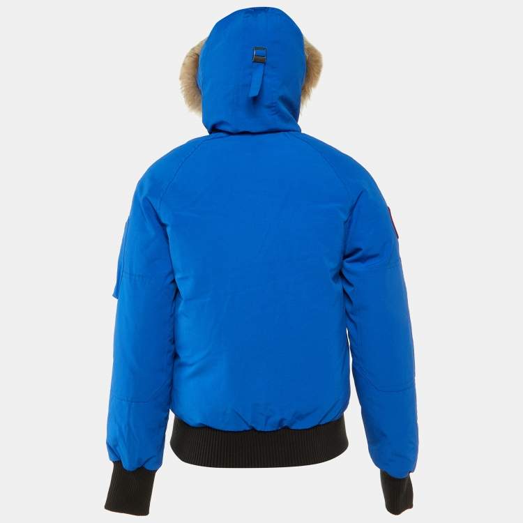 Pre Owned Canada Goose Blue Polyester Hooded Down Jacket XS
