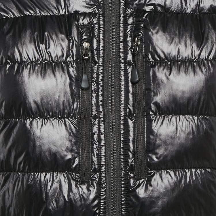 Pre Owned Canada Goose Black Nylon Hooded Zip-Up Puffer Down Jacket L