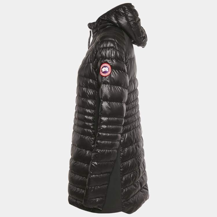 Pre Owned Canada Goose Black Nylon Hooded Zip-Up Down Jacket XL