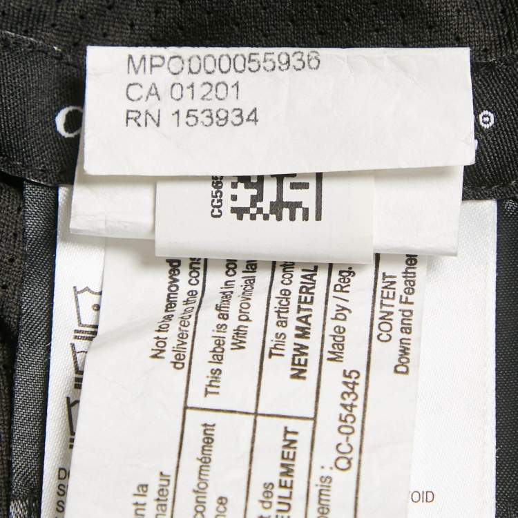 Pre Owned Canada Goose Black Nylon Hooded Zip-Up Down Jacket XL