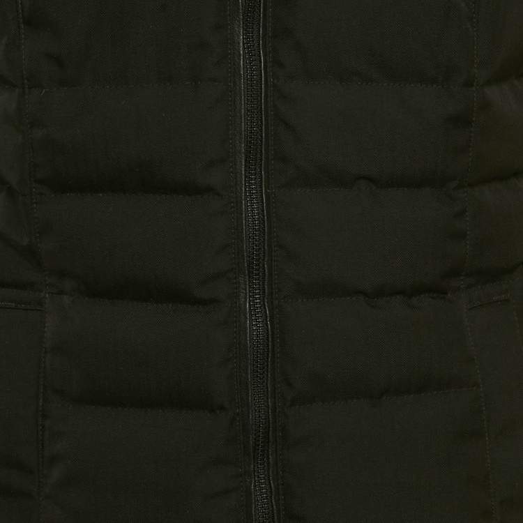 Pre Owned Canada Goose Black Real Fur Hooded Pembina Coat M