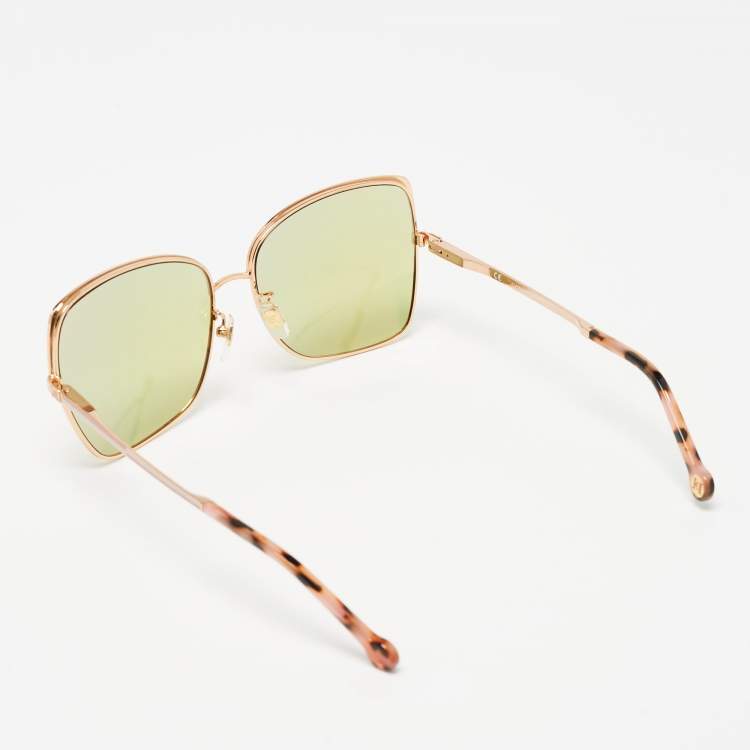 Pre Owned Carolina Herrera Pink Gradient SHE172 Butterfly Sunglasses