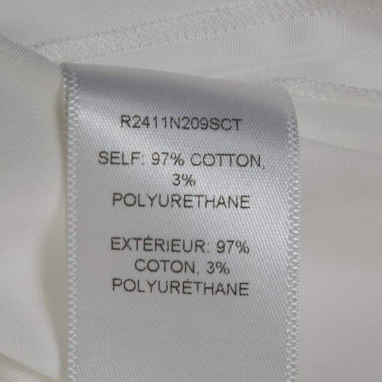 Pre Owned Carolina Herrera White Cotton Oversized High Side Blouse S