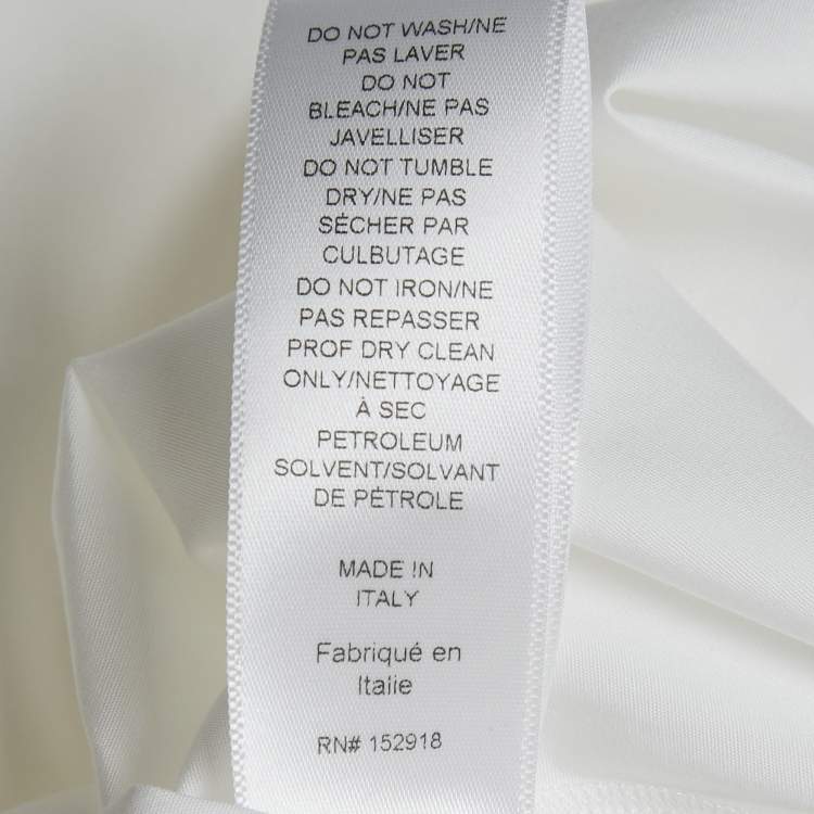 Pre Owned Carolina Herrera White Cotton Oversized High Side Blouse S