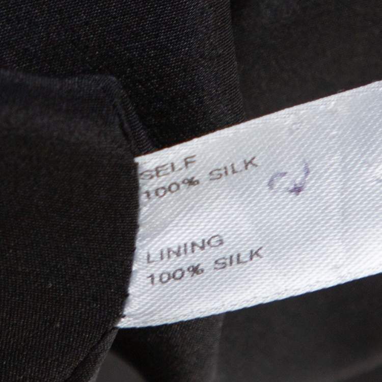 Pre Owned Carolina Herrera Black Silk Fit & Flare Long Skirt L