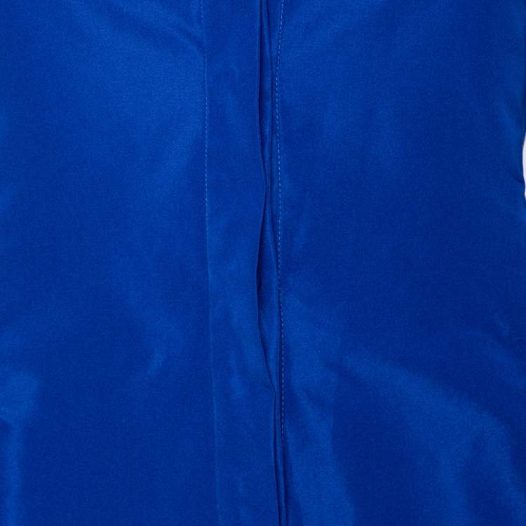 Pre Owned Carolina Herrera Royal Blue Taffeta Pocketed Flared Shirt Dress S