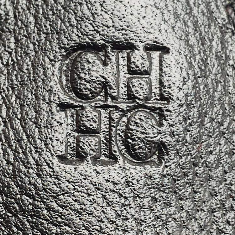Pre Owned Carolina Herrera Black Monogram Coated Canvas and Leather Small Matryoshka Locked Tote
