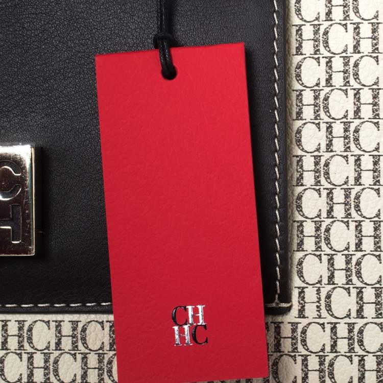 Pre Owned Carolina Herrera Multicolor Signature Coated Canvas and Leather Flap Shoulder Bag