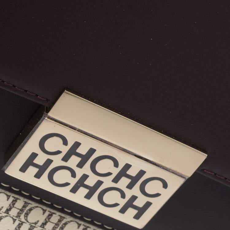 Pre Owned Carolina Herrera Multicolor Signature Coated Canvas and Leather Flap Shoulder Bag