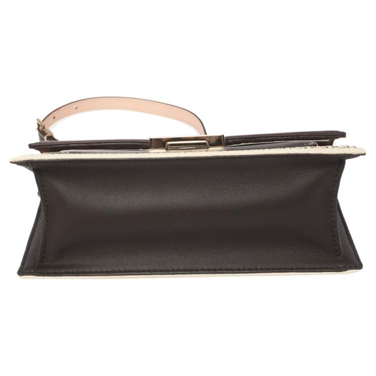 Pre Owned Carolina Herrera Multicolor Signature Coated Canvas and Leather Flap Shoulder Bag