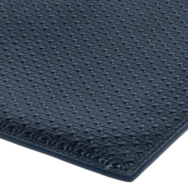 مملوكة مسبقًا Carolina Herrera Metallic Blue Micro Monogram Embossed Leather Wristlet Pouch