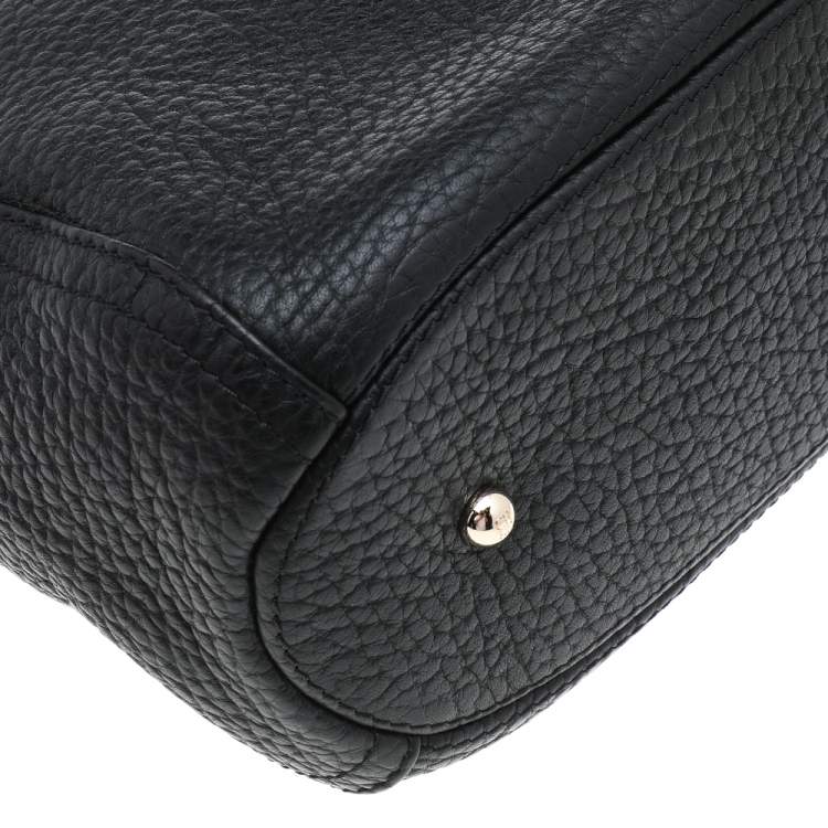 Pre Owned Carolina Herrera Black Leather Chain Tassel Shoulder Bag