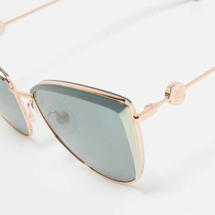 Pre Owned Carolina Herrera Green HER 0112/S Butterfly Sunglasses