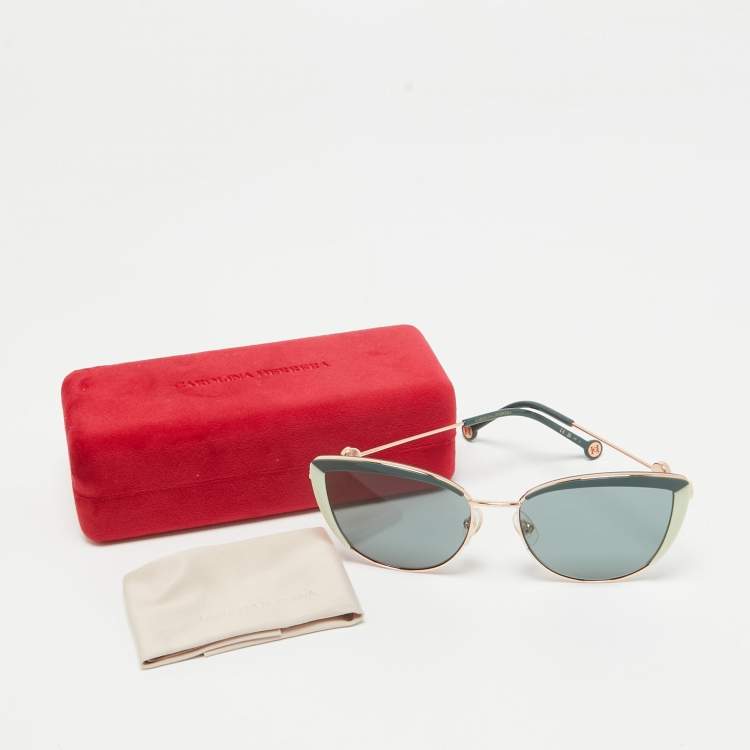 Pre Owned Carolina Herrera Green HER 0112/S Butterfly Sunglasses