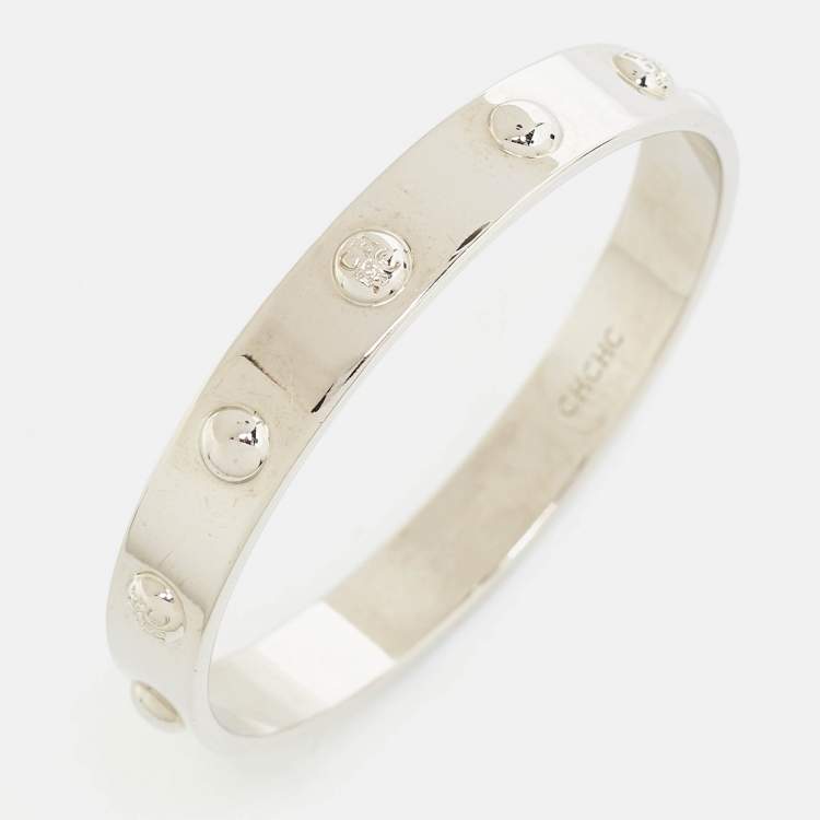 Pre Owned  Carolina Herrera CH Silver Tone Bangle Bracelet