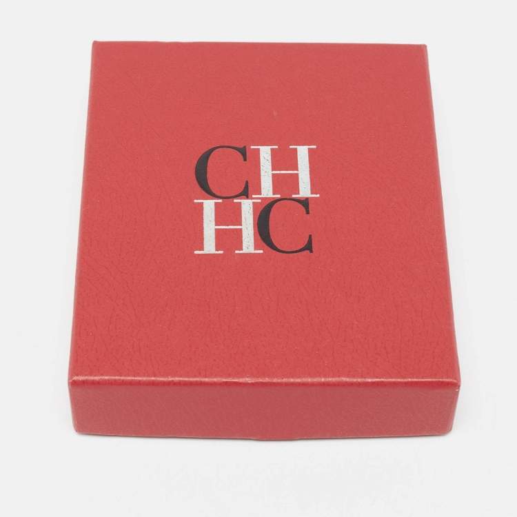 Pre Owned Carolina Herrera CH I Love CH Crystals Gold Tone Necklace