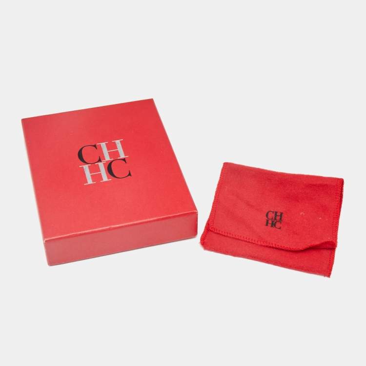 Pre Owned Carolina Herrera Crystals Gold Tone Earrings