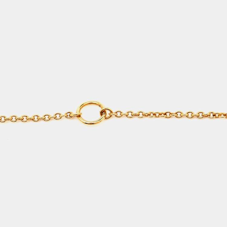 Pre Owned Carolina Herrera Faux Pearl Gold Tone Pendant Necklace