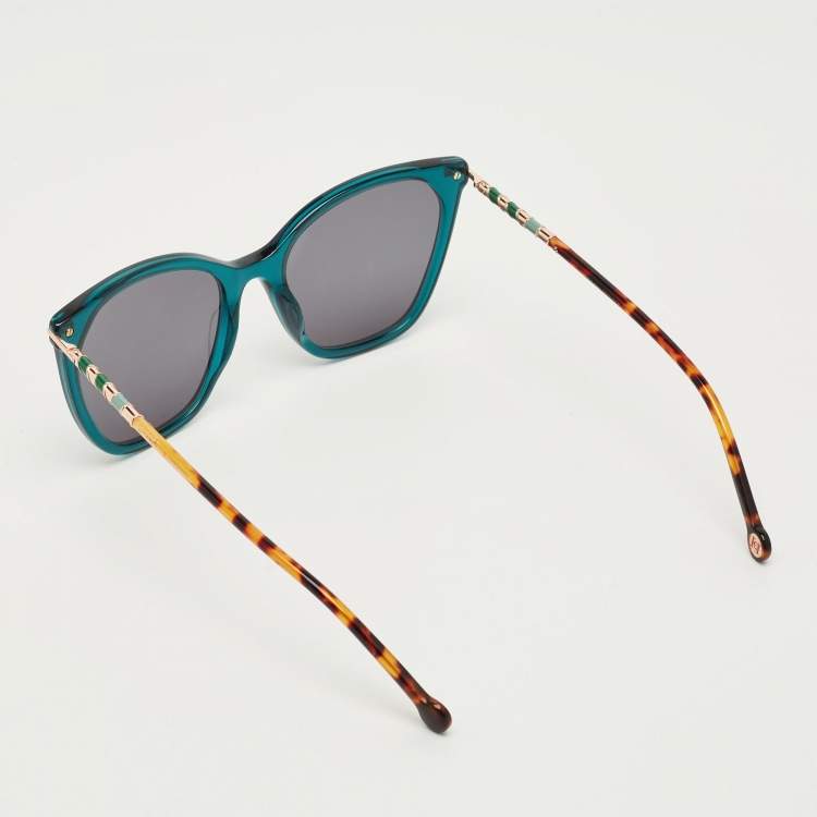 Pre Owned Carolina Herrera Tortoise Brown/Green Her 0091/S Butterfly Sunglasses