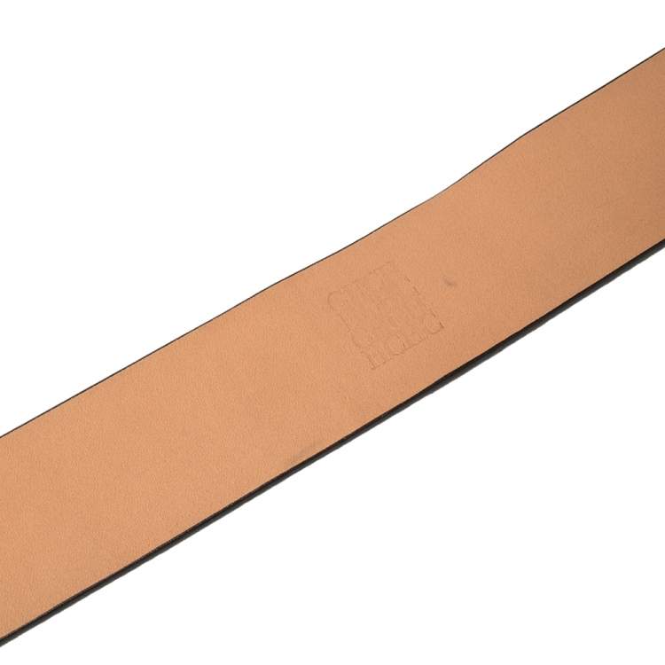 Pre Owned Carolina Herrera Black Leather CHHC Belt 85CM