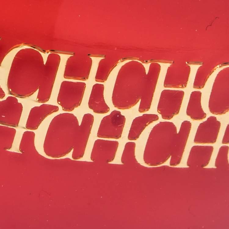 Pre Owned CH Carolina Herrera Red Resin Wide Bangle Bracelet