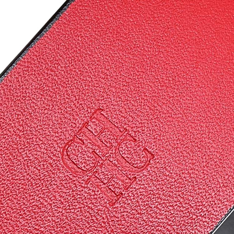 Pre Owned Carolina Herrera Black Leather CH Belt 90cm