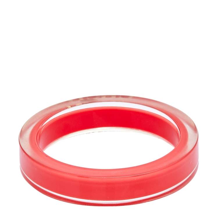 Pre Owned Carolina Herrera Pink Resin Bangle Bracelet