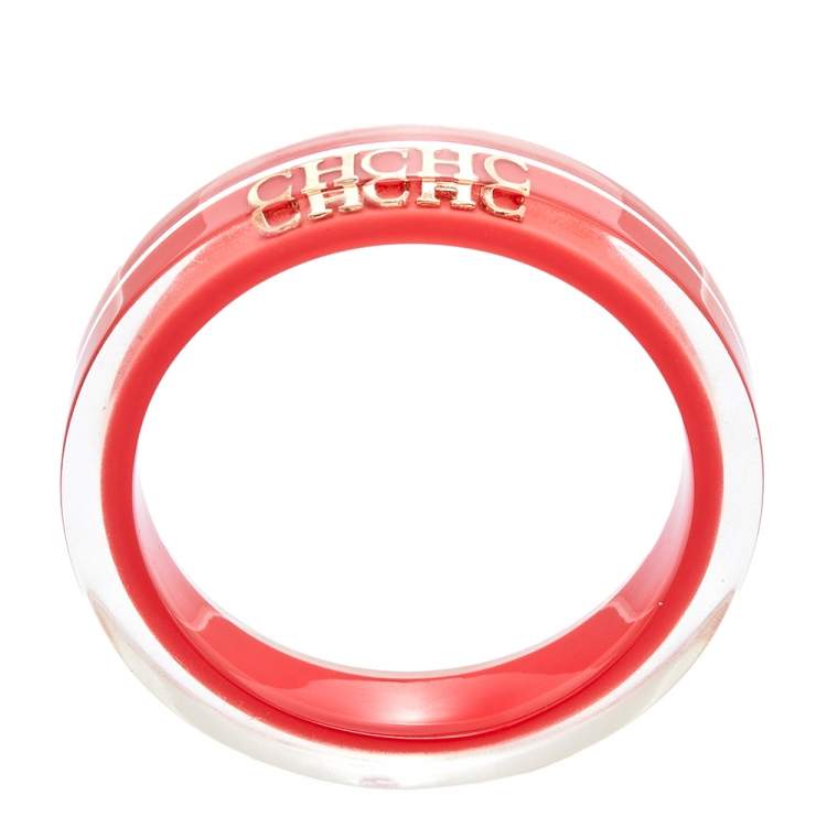 Pre Owned Carolina Herrera Pink Resin Bangle Bracelet