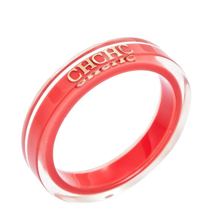 Pre Owned Carolina Herrera Pink Resin Bangle Bracelet