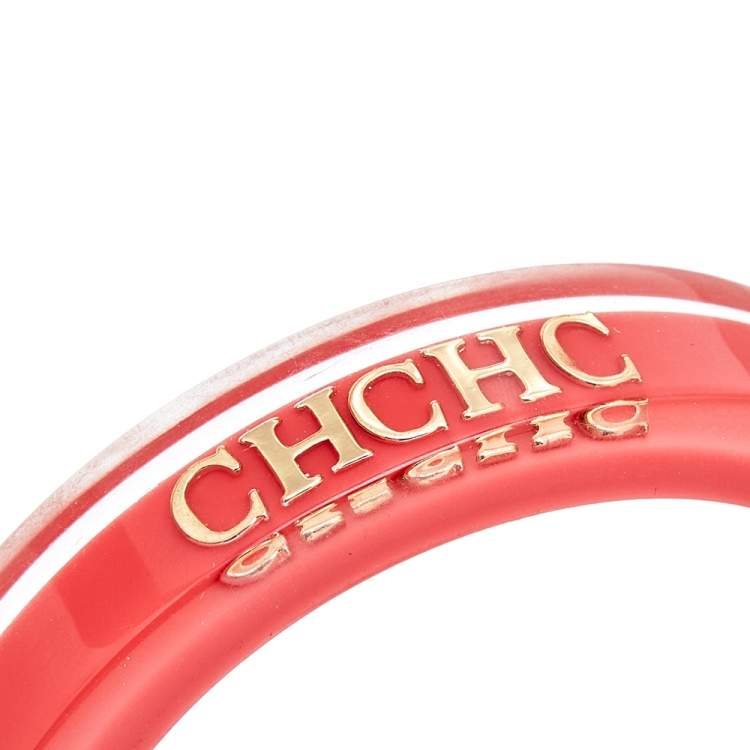 Pre Owned Carolina Herrera Pink Resin Bangle Bracelet