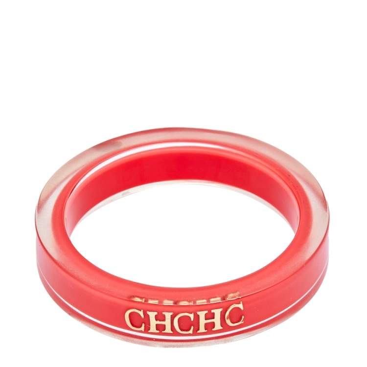 Pre Owned Carolina Herrera Pink Resin Bangle Bracelet