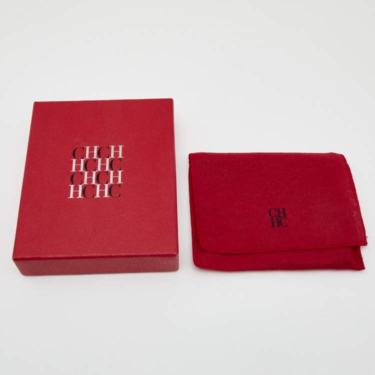 Pre Owned Carolina Herrera CH Crystals Two Tone Earrings