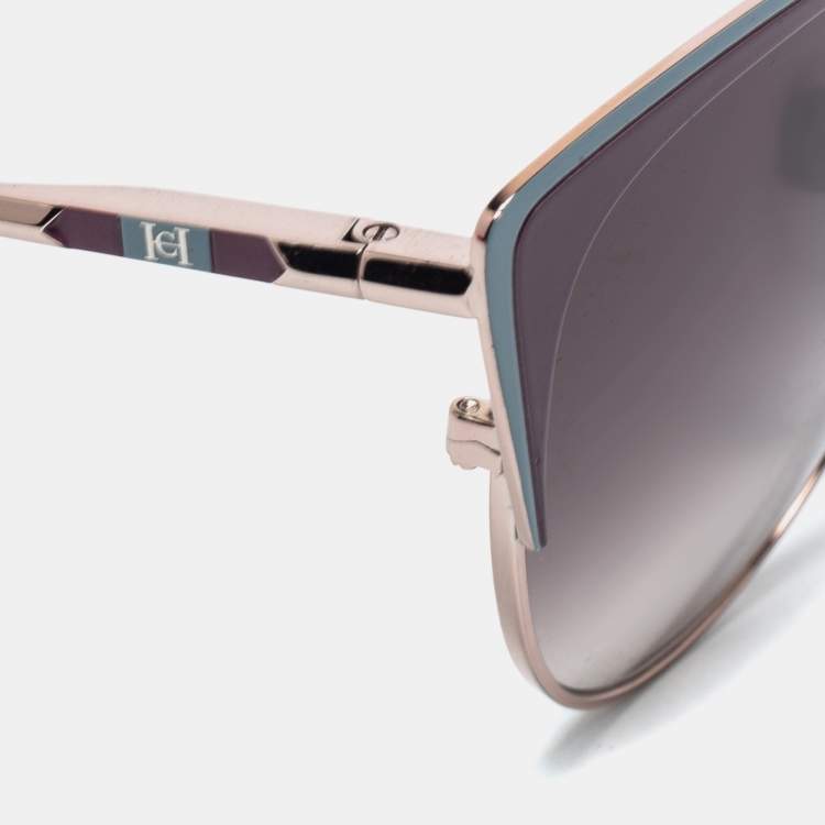 Pre Owned Carolina Herrera Bicolor / Grey Gradient SHE177 Cat-Eye Sunglasses