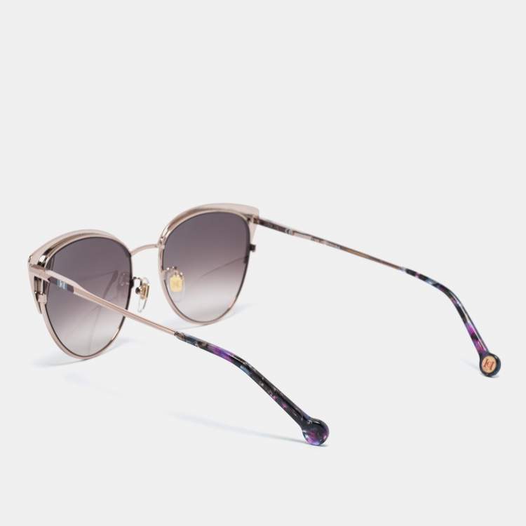 Pre Owned Carolina Herrera Bicolor / Grey Gradient SHE177 Cat-Eye Sunglasses