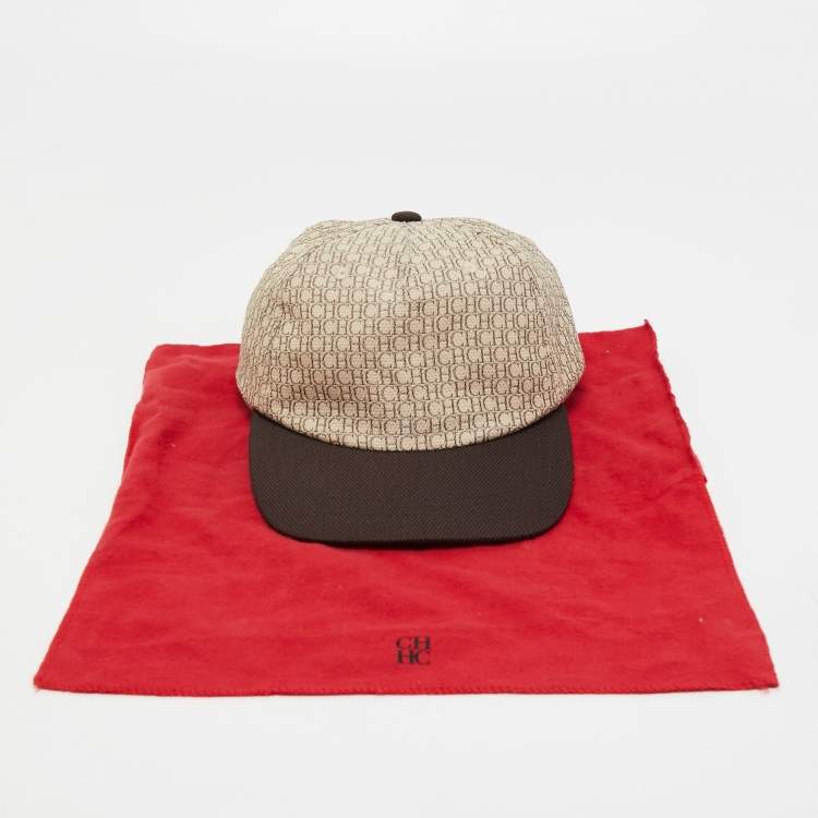 Pre Owned CH Carolina Herrera Beige Canvas Baseball Cap M