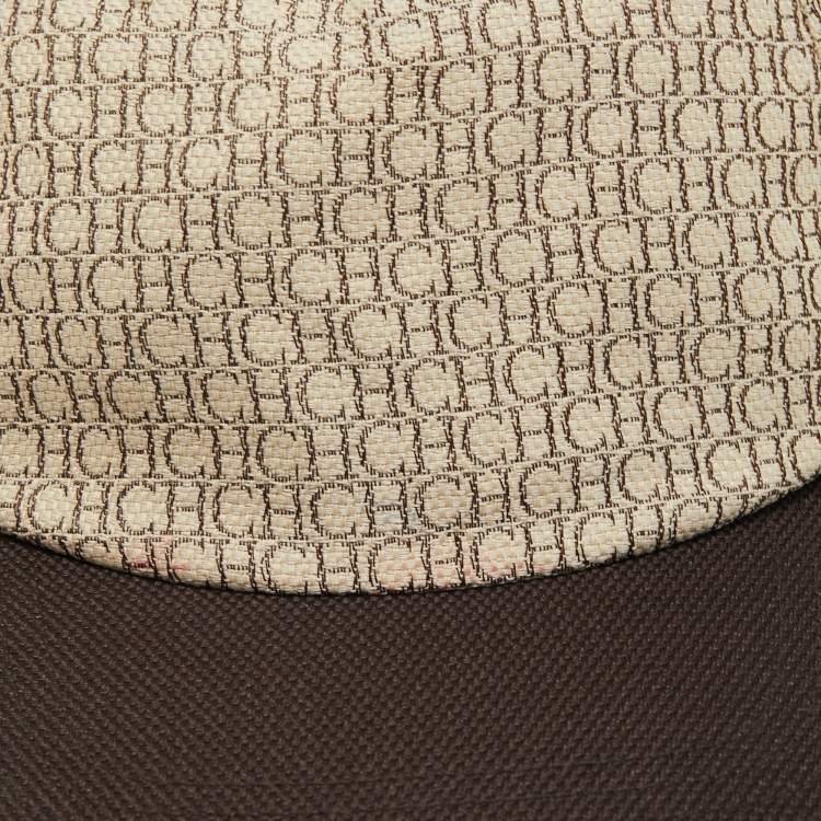 Pre Owned CH Carolina Herrera Beige Canvas Baseball Cap M