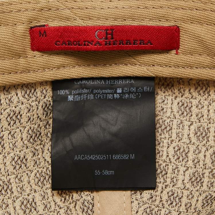 Pre Owned CH Carolina Herrera Beige Canvas Baseball Cap M