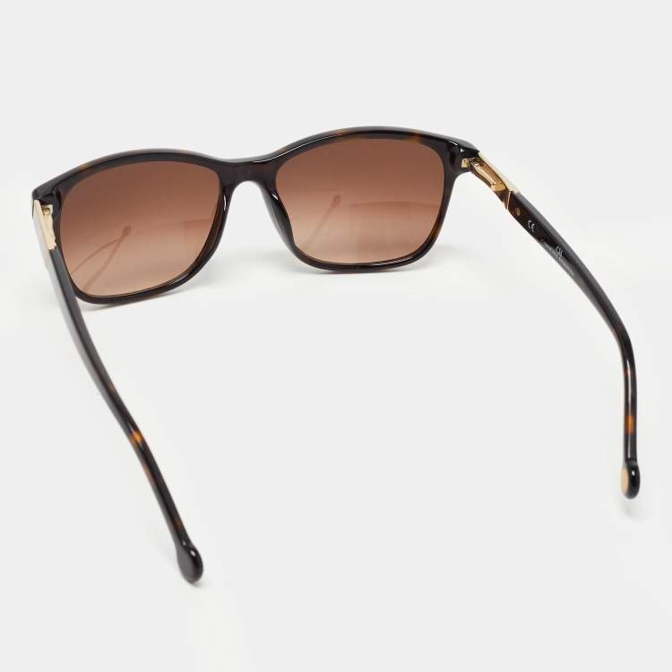 Pre Owned CH Carolina Herrera Dark Brown SHE643 Rectangular Sunglasses