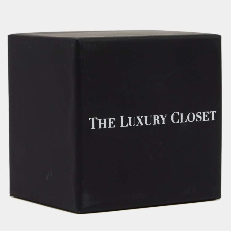 Pre Owned Carolina Herrera Gold Tone C/H Crystal Studded Pendant Necklace