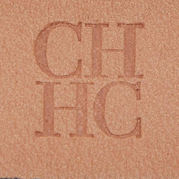 Pre Owned Carolina Herrera Black Leather CHHC Logo Waist Belt 85CM