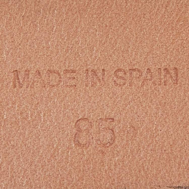 Pre Owned Carolina Herrera Black Leather CHHC Logo Waist Belt 85CM