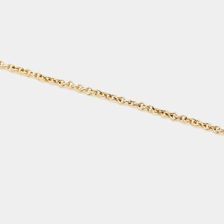 Pre Owned Carolina Herrera CH Gold Tone Logo Pendant Necklace