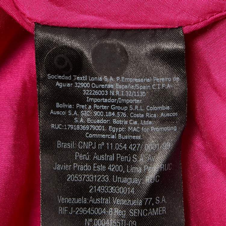 Pre Owned Carolina Herrera Pink Floral Lace Midi Dress M