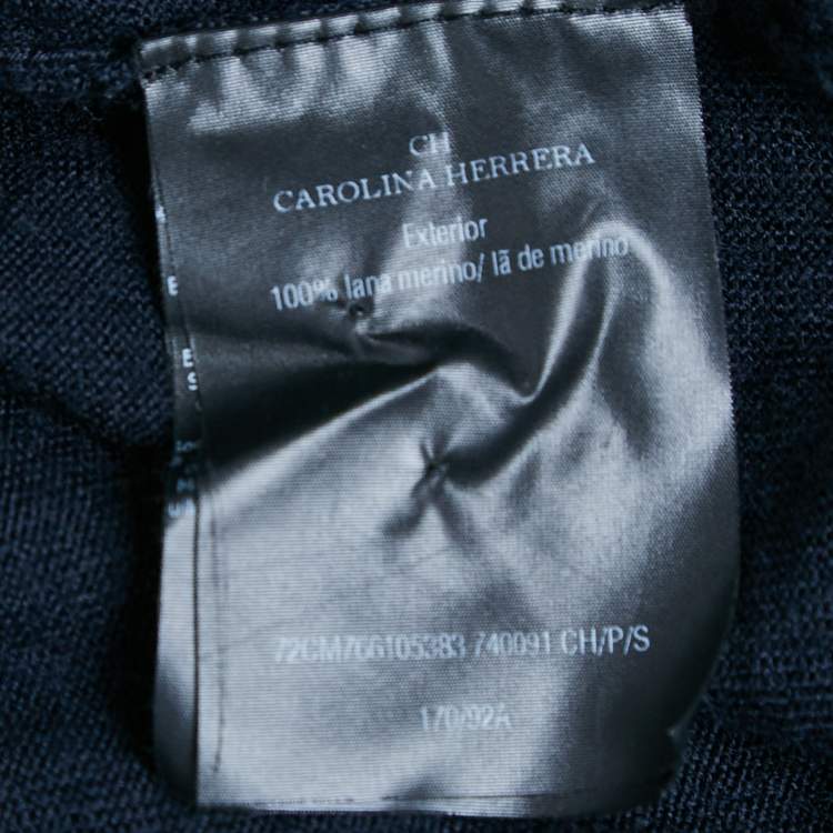 مملوكة مسبقًا Carolina Herrera Navy Blue Knit Full Sleeve Sweater S