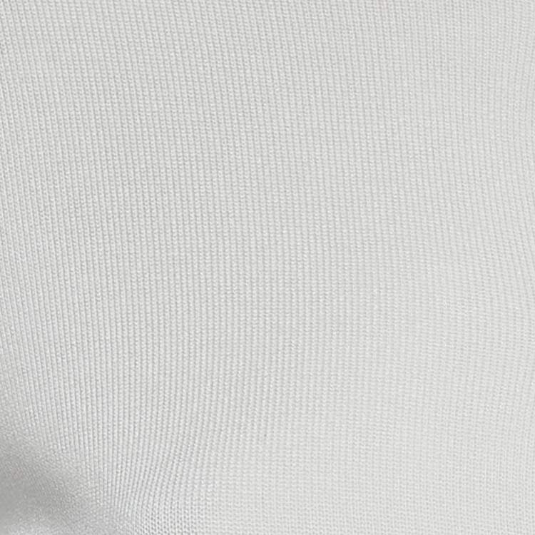 Pre Owned CH Carolina Herrera White Jersey Pleat Detail Hem Blouse XS