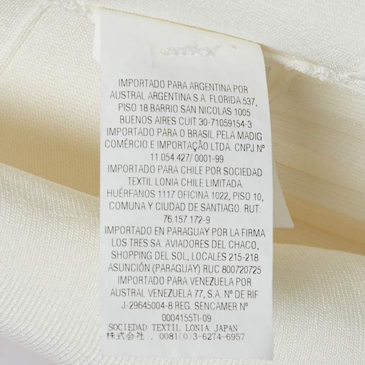 Pre Owned CH Carolina Herrera White Jersey Pleat Detail Hem Blouse XS
