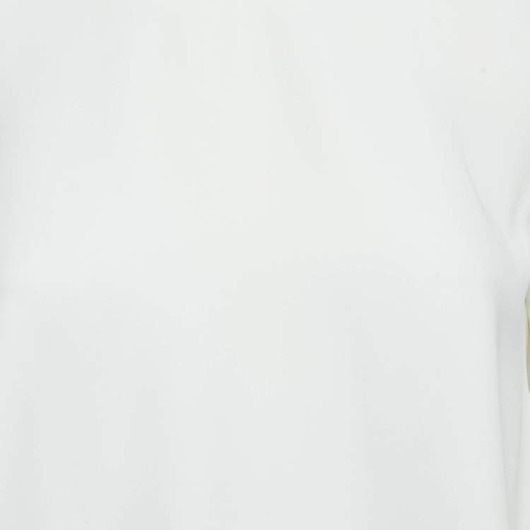 Pre Owned CH Carolina Herrera White Crepe Flared Blouse XS