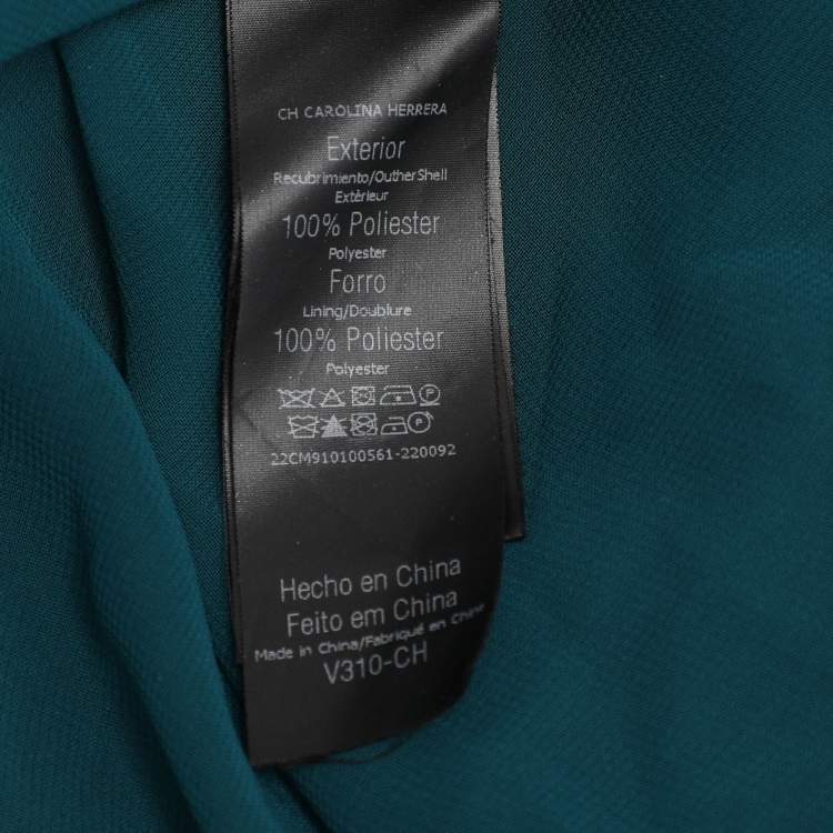 Pre Owned CH Carolina Herrera Green Chiffon Sleeveless Maxi Dress L