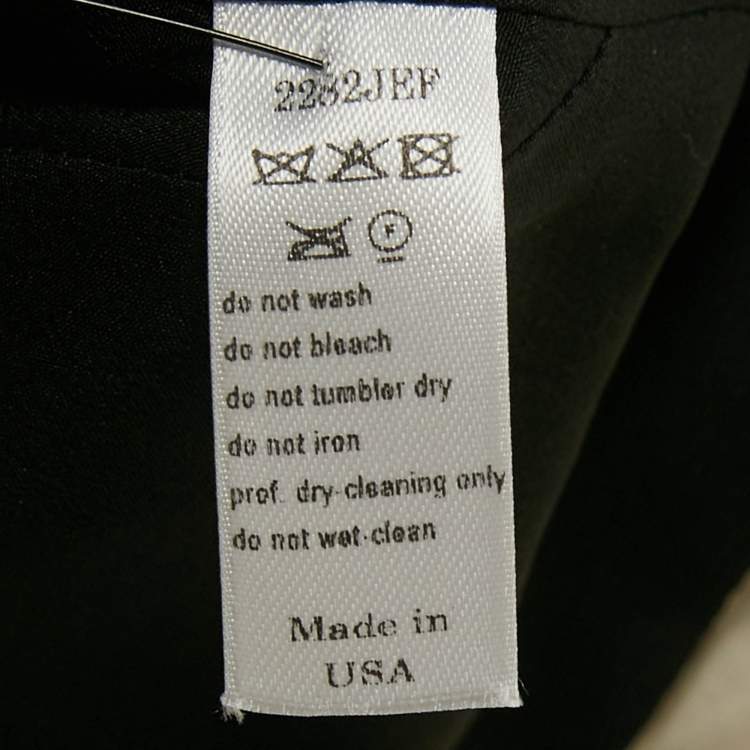 Pre Owned Carolina Herrera Black Polka Dots Print Silk V-Neck Top L
