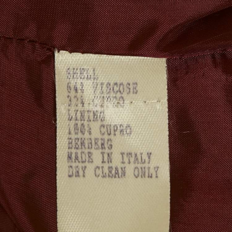 Pre Owned Carolina Herrera Red Velvet Cross-Over Jacket M